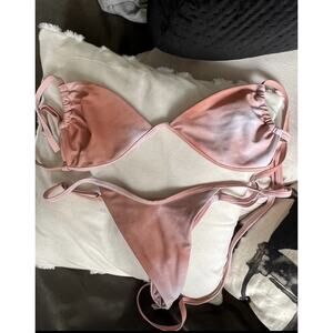 Pink Marble Tie-Dye Two-Piece Bikini Set - Size S